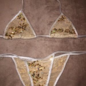 Gold & Silver Mesh Bikini ✨